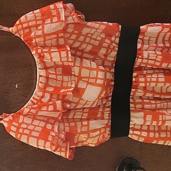 Forever 21 size small dress orange & white - Picture 3 of 4